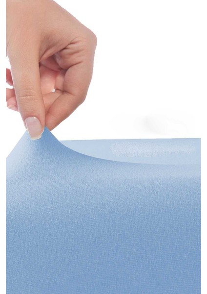 Tek Kişilik Düz Penye &#37;100 Pamuklu Lastikli Çarşaf 100X200 Cm Newsheet Mavi
