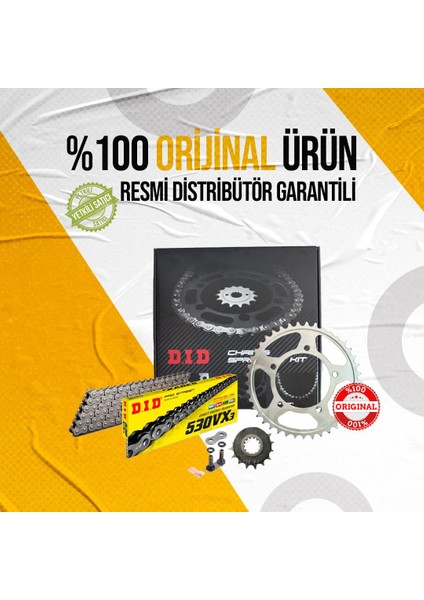 Dıd Kawasaki Zx-14 R Zincir Dişli Seti (2006-2011) X-Ringli Zincir (Çelik Renk) fiyatları