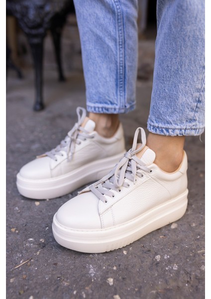 Rold Kadın Bej Gercek Deri Sneaker modelleri