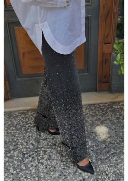 Taşlı Denim Pantolon 25W7009 Siyah fiyatları