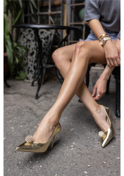 Leonor Kadin Altin Ithal Aksesuar Topuklu Ayakkabi fiyatları