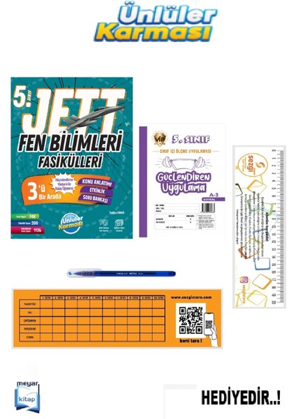 Ünlüler 5.sınıf Jett Fen Bilimleri Fasikülleri (Güncel Baskı)...hediyeli