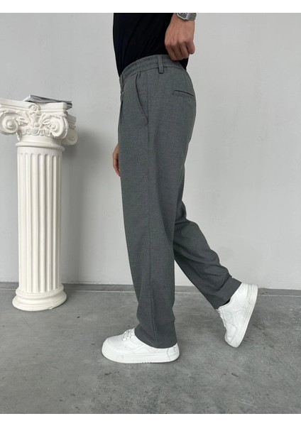Erkek Antrasit Pileli Baggy Kumaş Pantolon fiyatları