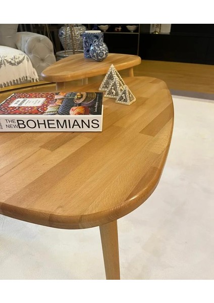 Kayın Ahşap Ikili Orta Sehpa