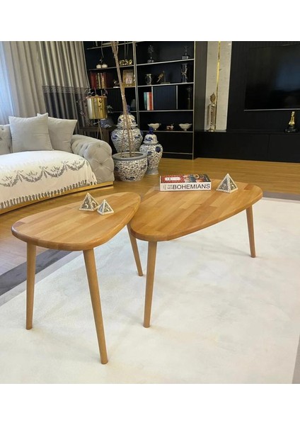 Kayın Ahşap Ikili Orta Sehpa fiyatları