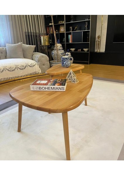 Kayın Ahşap Ikili Orta Sehpa modelleri