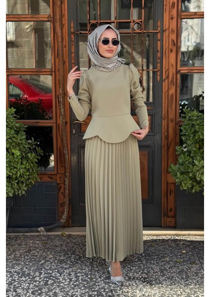 Jamıla Sarah Liris Etekli Takım FW26-9219 Kekik