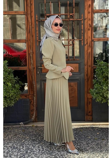 Jamıla Sarah Liris Etekli Takım FW26-9219 Kekik fiyatları