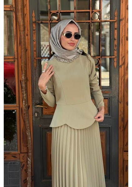 Jamıla Sarah Liris Etekli Takım FW26-9219 Kekik modelleri