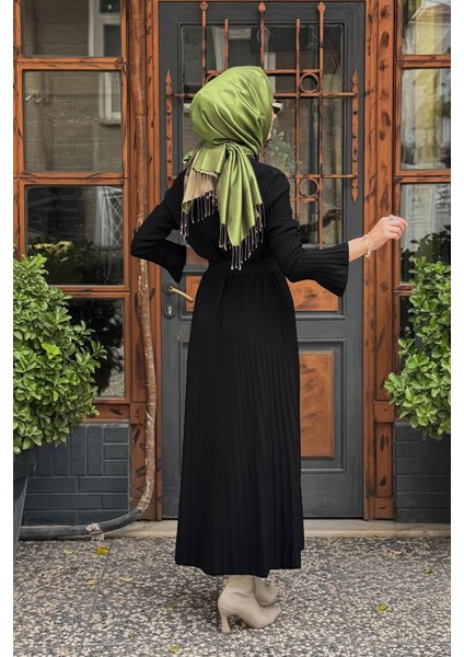 Triko Elbise 2503-10009 Siyah fırsatları