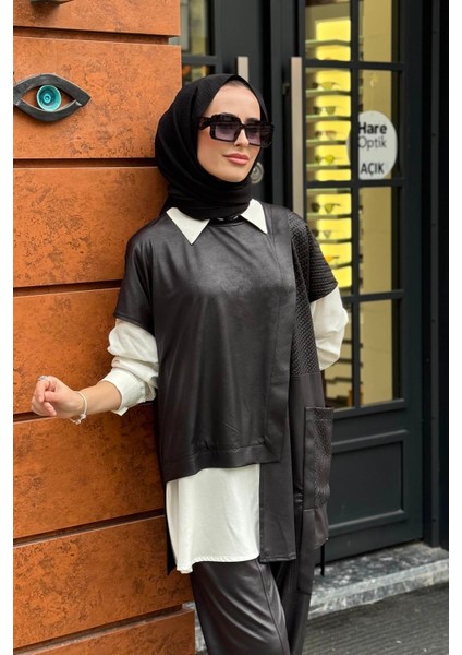 Nurcan Çetin 3lü Pantolonlu Takım 25630 Siyah modelleri