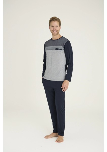 Mulvxbrf BRF02 Kocabey 9217 Erkek O.yaka Flato Cepli Pijama Takım (Mulvix)
