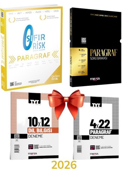 2026 TYT Paragraf Konu Özetli Soru Bankası ÜçDörtBeş Yayınları Paragraf Sıfır Risk + Dil Bilgisi Deneme - Paragraf Deneme