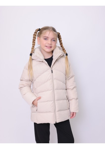 HANDEGIRL ÇOCUK MONT Kapüşonlu Şişme Kız Çocuk Mont