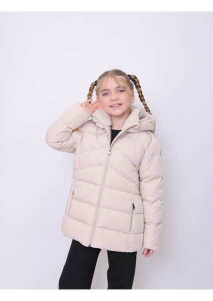 HANDEGIRL ÇOCUK MONT Kapüşonlu Şişme Kız Çocuk Mont