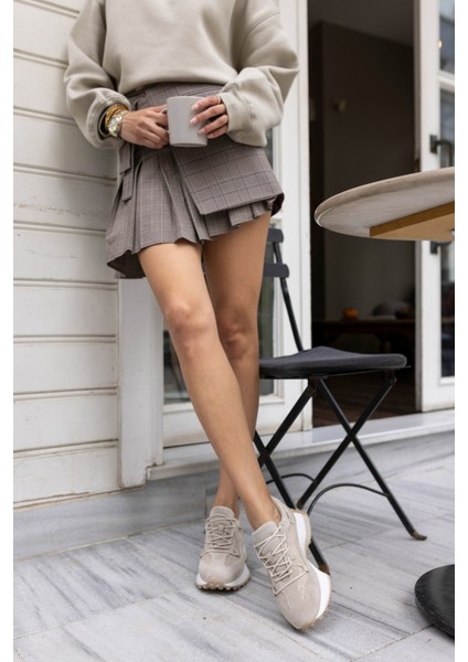 Hailey Kadın Bej Gercek Deri Gercek Suet Sneaker fırsatları