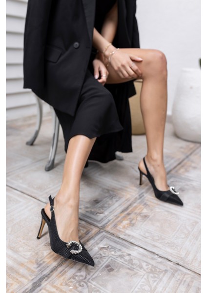 Shıne Kadın Gumus Kaz Ayagı Desen Topuklu Ayakkabi indirimleri