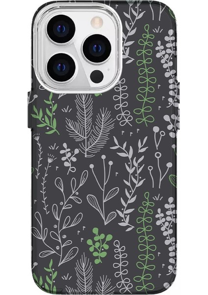 IPHONE 13 Pro Özel Yaprak Tasarımlı Lüks Silikon Kılıf