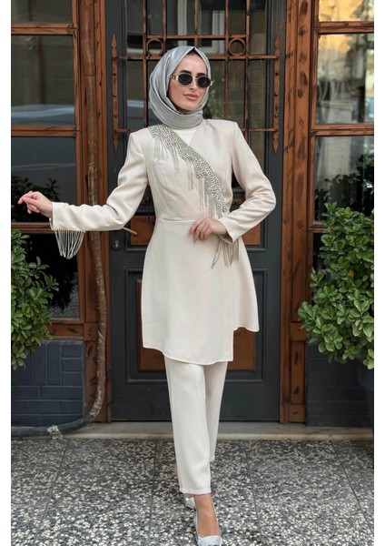 Ribas Abiye Pantalonlu Takım R132 Bej