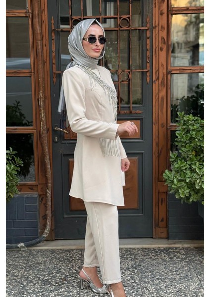 Ribas Abiye Pantalonlu Takım R132 Bej fiyatları