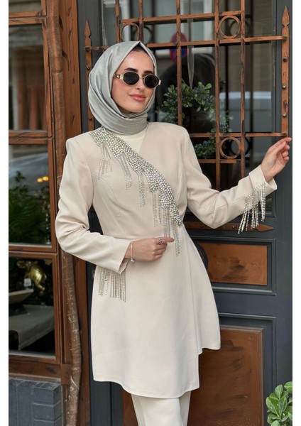 Ribas Abiye Pantalonlu Takım R132 Bej modelleri