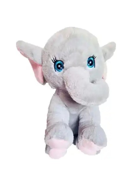 Oturan Pembe Fil Peluş Oyuncak 30 cm