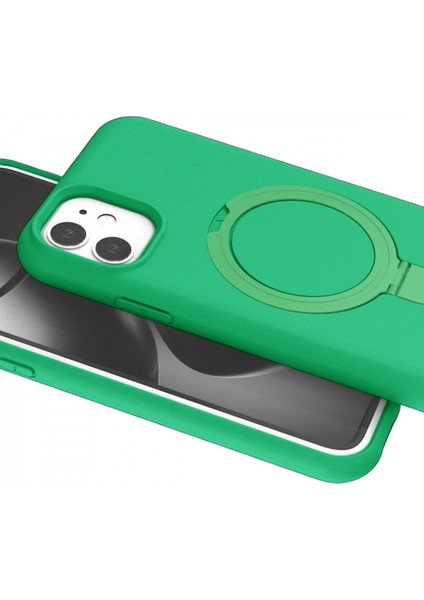 Apple iPhone 11 Regal Magsafe Standlı Kapak - Yeşil fırsatları