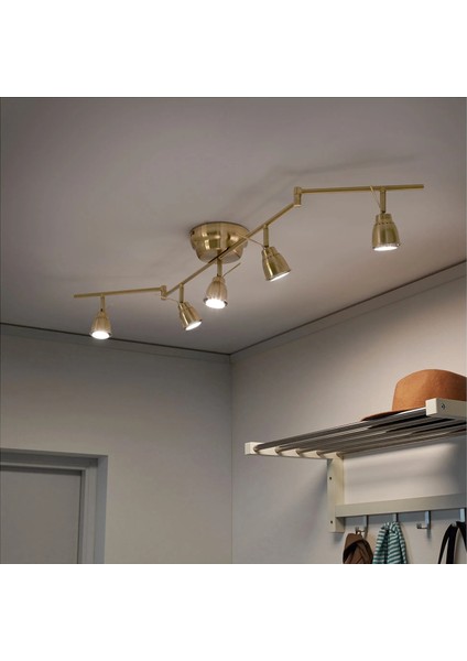 Barometer Spot Lamba Pirinç Rengi 131 cm 5 Spotlu fiyatları