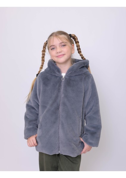 Melısa Çocuk Mont Kapüşonlu Rabbit Peluş Çocuk Mont modelleri