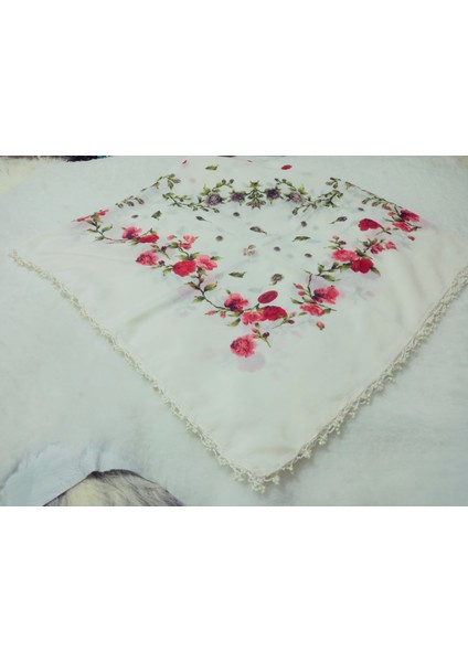 El Emeği Kenarı Inci Kum Boncuklu Yazma Tülbent Yemeni Çeyizlik Hediyelik 100X100CM fiyatları