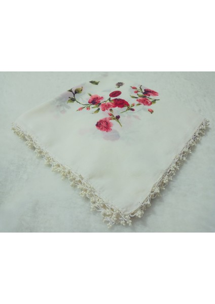 El Emeği Kenarı Inci Kum Boncuklu Yazma Tülbent Yemeni Çeyizlik Hediyelik 100X100CM indirimleri