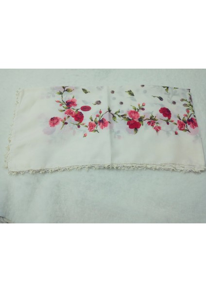 El Emeği Kenarı Inci Kum Boncuklu Yazma Tülbent Yemeni Çeyizlik Hediyelik 100X100CM