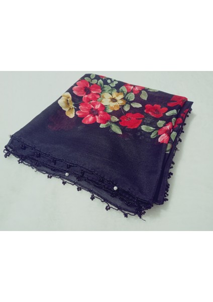 El Emeği Kenarı Inci Kum Boncuklu Yazma Tülbent Yemeni Çeyizlik Hediyelik 100X100CM modelleri