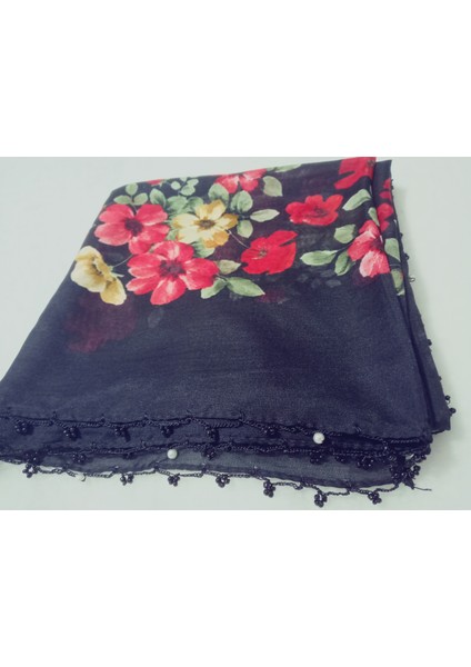 El Emeği Kenarı Inci Kum Boncuklu Yazma Tülbent Yemeni Çeyizlik Hediyelik 100X100CM fırsatları