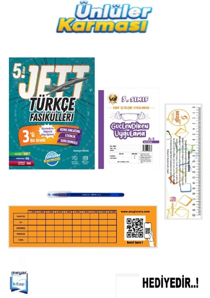 Ünlüler 5.sınıf Jett Türkçe Fasikülleri (Güncel Baskı)...hediyeli