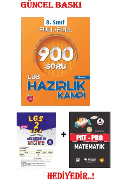 8.sınıf Lgs Hazırlık Kampı 1.dönem 900 Soru (Deneme + Patpro Matematik Hediyeli..!)