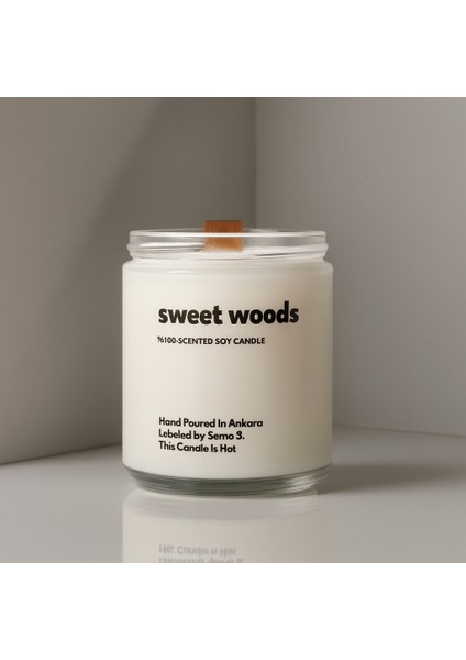 : Sweet Woods : Cam Kavanozda Kokulu %100 Soya Mum (Bal, Sedir Ağacı, Tonka, Bergamot, Karamel) modelleri