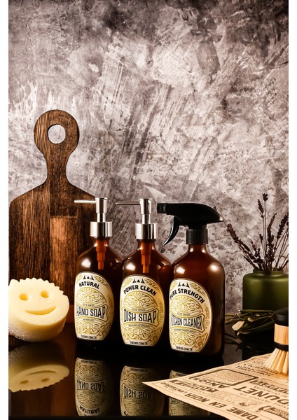 500ML Elite Serisi El Sabunu,bulaşık Deterjanı ve Mutfak Temizleyici Sabunluk Seti modelleri