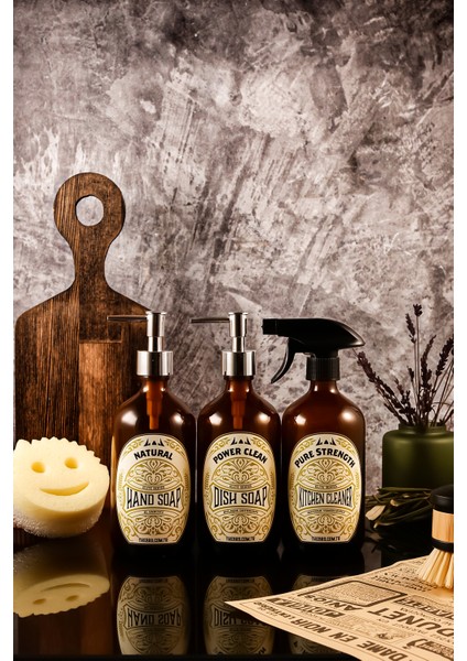 500ML Elite Serisi El Sabunu,bulaşık Deterjanı ve Mutfak Temizleyici Sabunluk Seti fırsatları