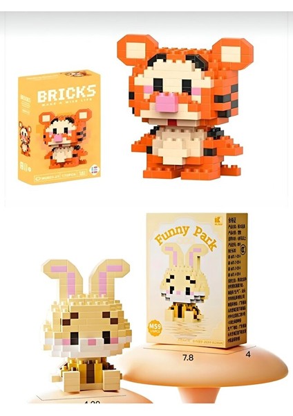 Winnie The Pooh Tiger ve Tavşan Mini Yapı Blok Seti