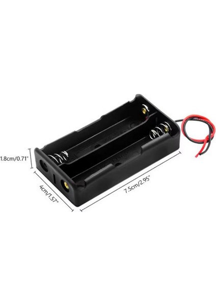 18650 2 Li Pil Yuvası Kablolu 3.7V Pil Tutucu Şarj Kutu Aparatı (5 Adet)