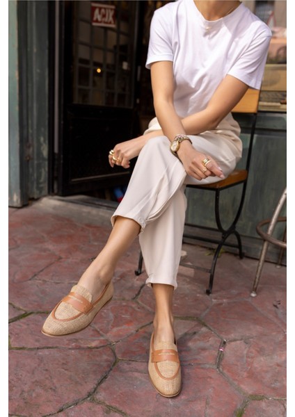 Porto Kadin Nude Keten Detay Babet fiyatları