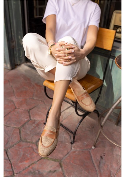 Porto Kadin Nude Keten Detay Babet modelleri