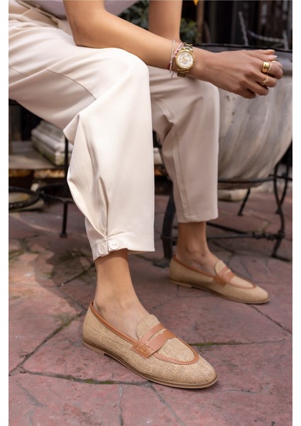 Porto Kadin Nude Keten Detay Babet indirimleri