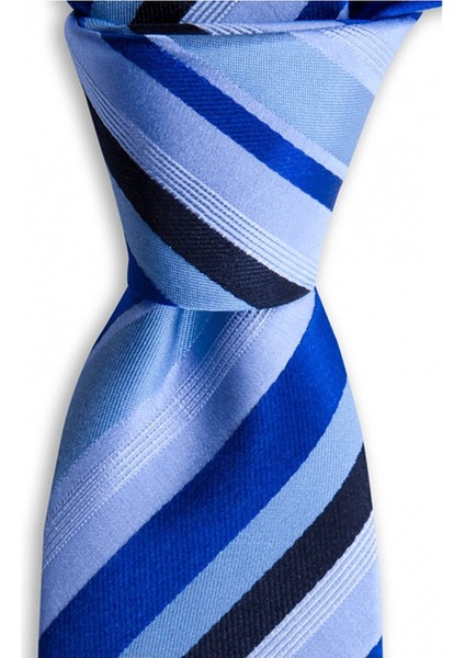 Mavi Çizgili 7,5 cm Genişliğinde Ipek Kravat fiyatları