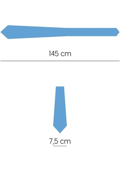 Mavi Çizgili 7,5 cm Genişliğinde Ipek Kravat