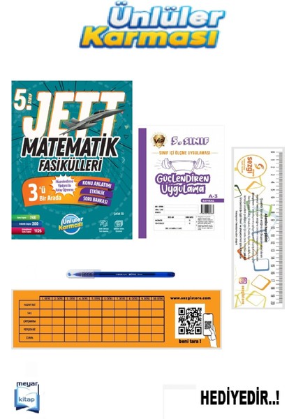 Ünlüler 5.sınıf Jett Matematik Fasikülleri (Güncel Baskı)...hediyeli