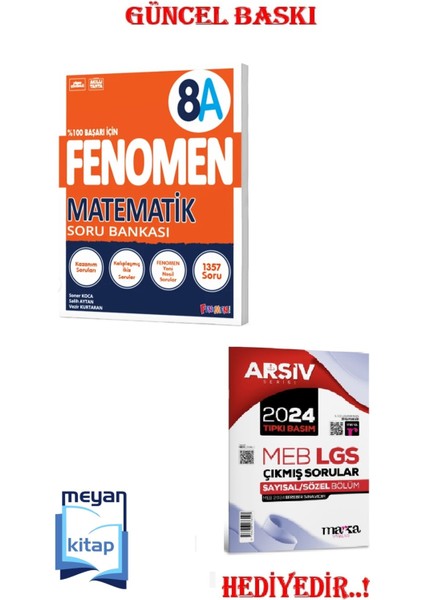 Fenomen 8A Matematik Soru Bankası (Güncel Baskı)...hediyeli