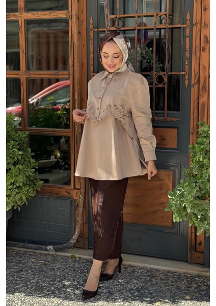 Nakış Deteylı Tunik 2502-3018 Bej fiyatları