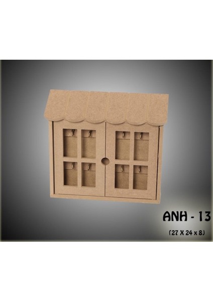 Ahşap Boyanabilir Iki Kapaklı Dekoratif Anahtarlık